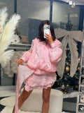 Robe volante rose