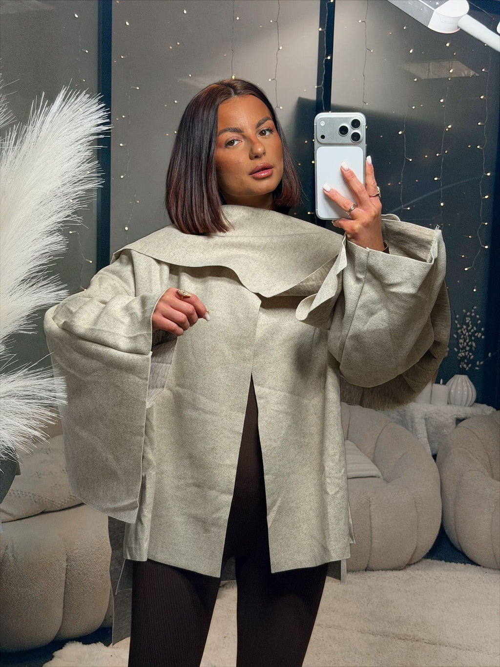 Veste cape beige