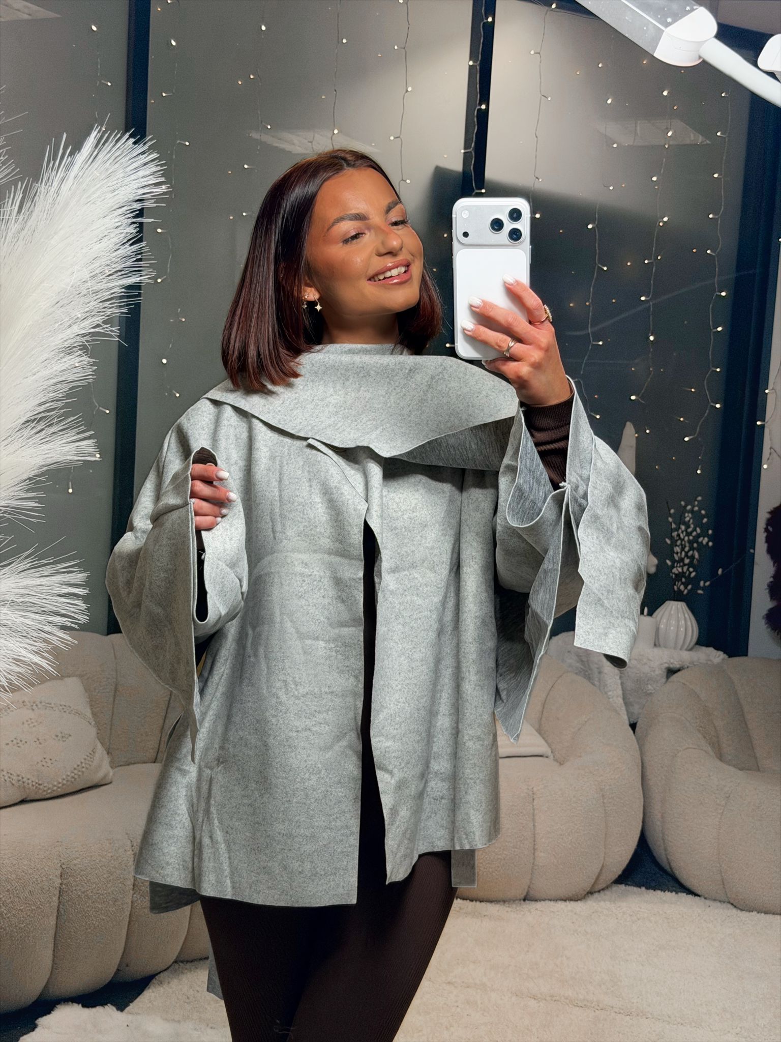 Veste cape grise