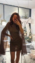 Robe voile marron