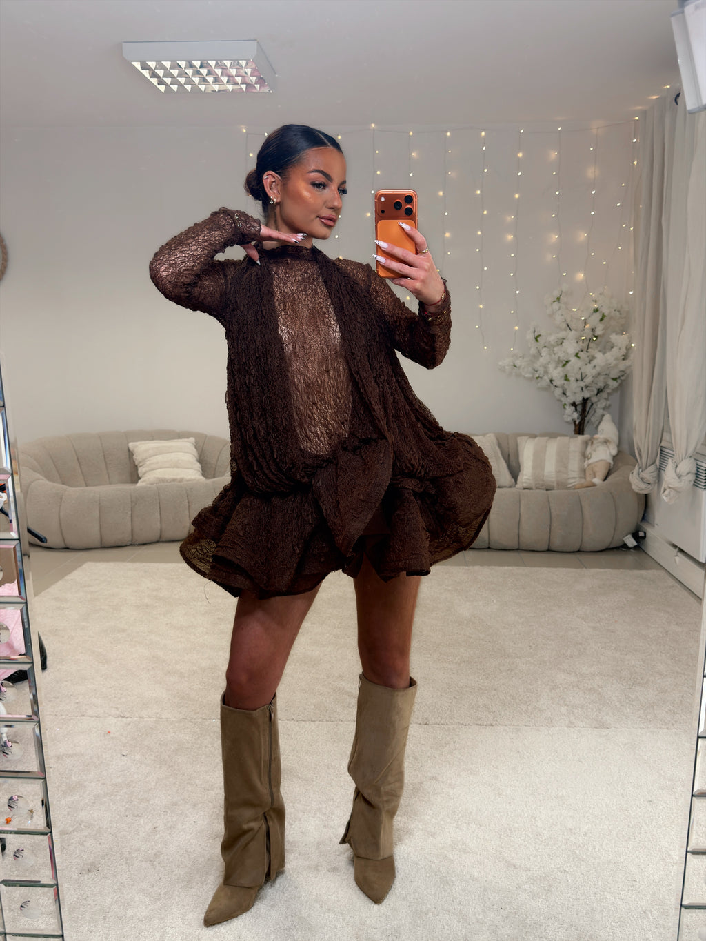 Robe Dentelle Brown