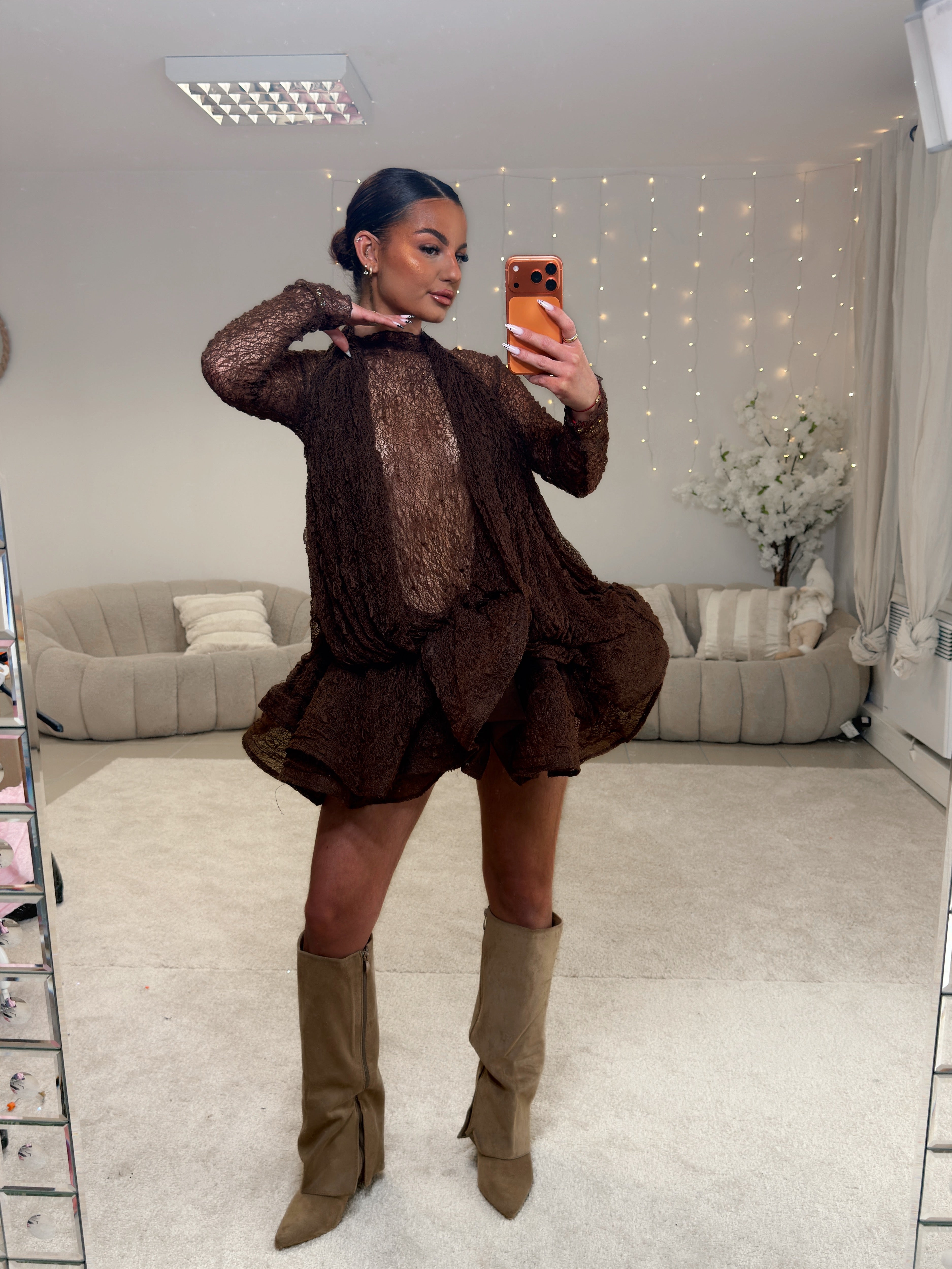 Robe Dentelle Brown
