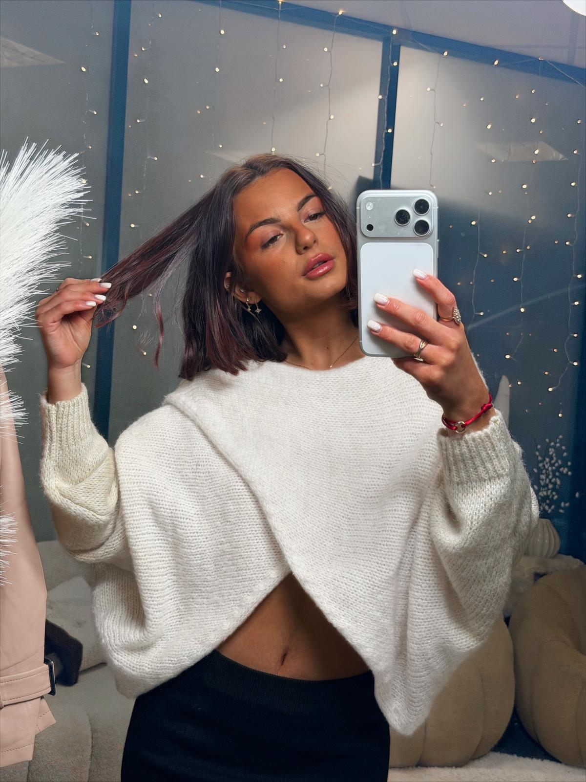 Pull croisé beige GT