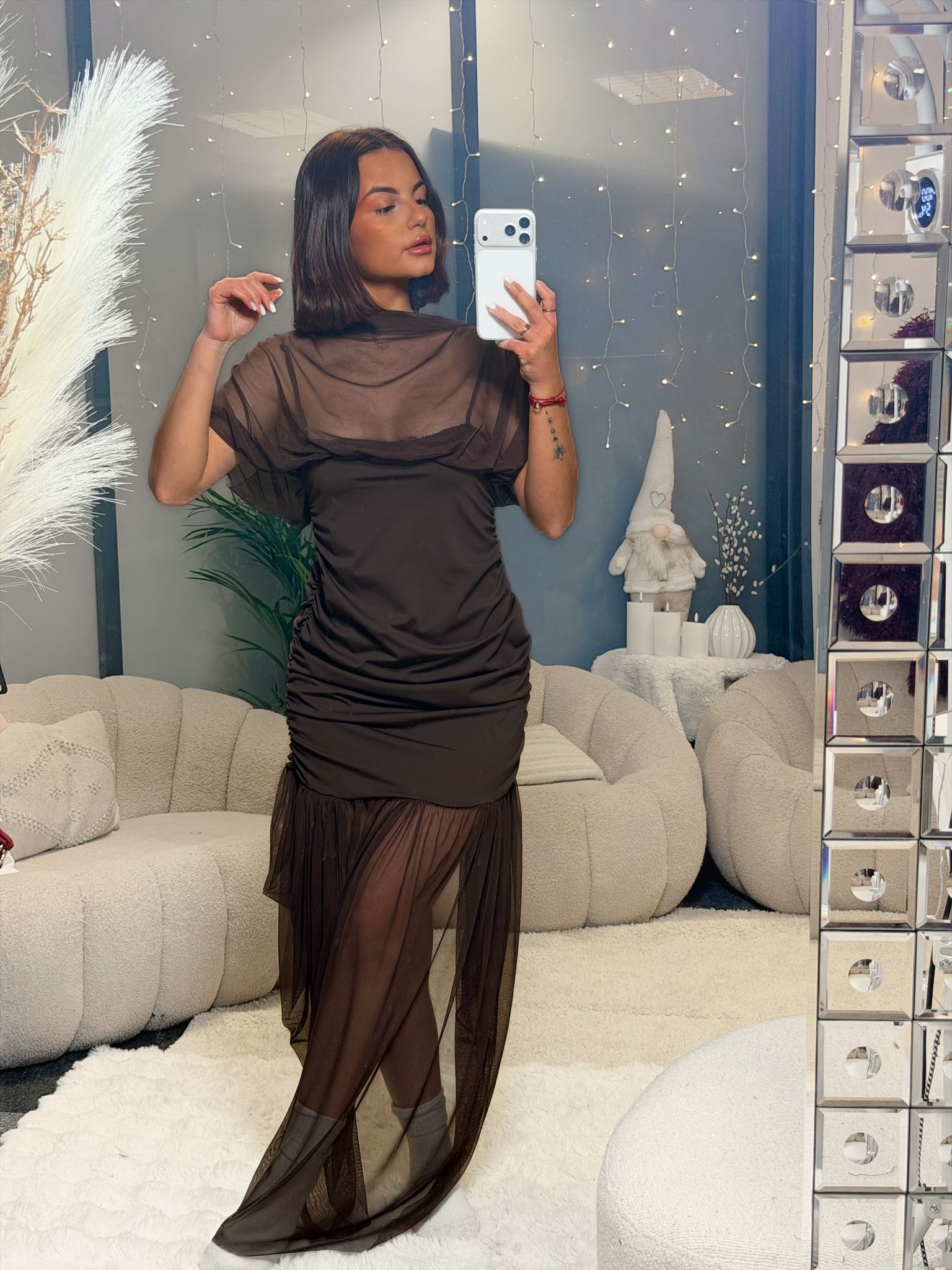 Robe tulle marron