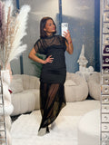 Robe longue tulle noir