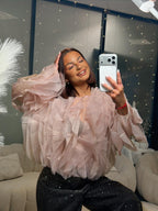 Haut froufrou rose
