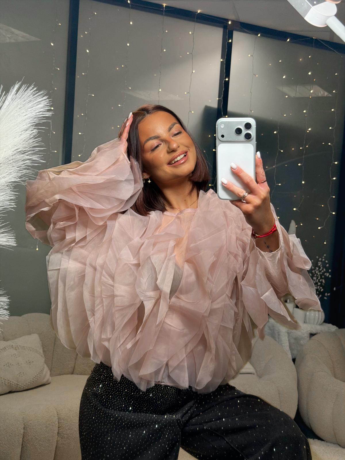 Haut froufrou rose