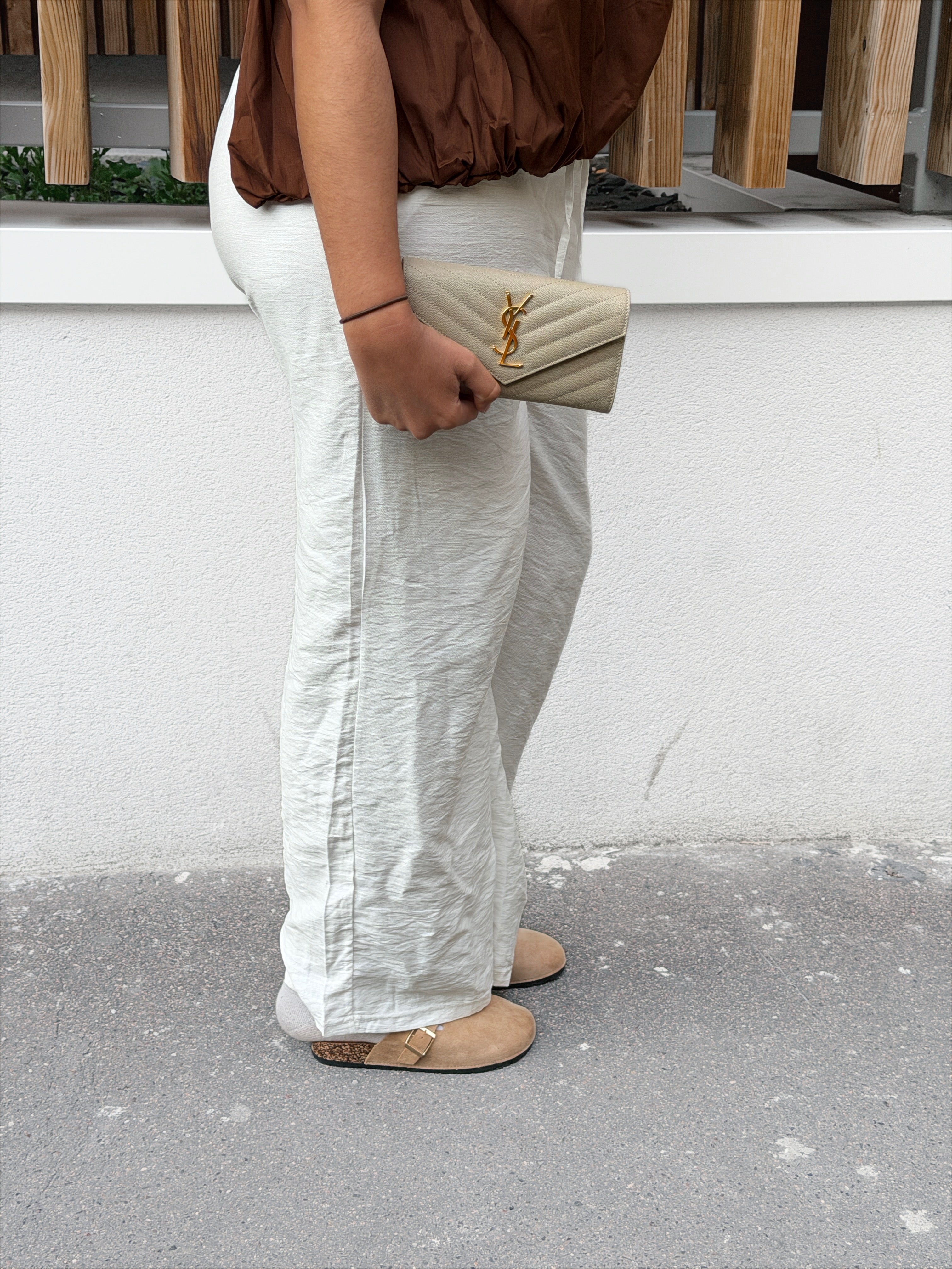 Pantalon lin blanc cassé