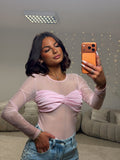t-shirt bandeau rose