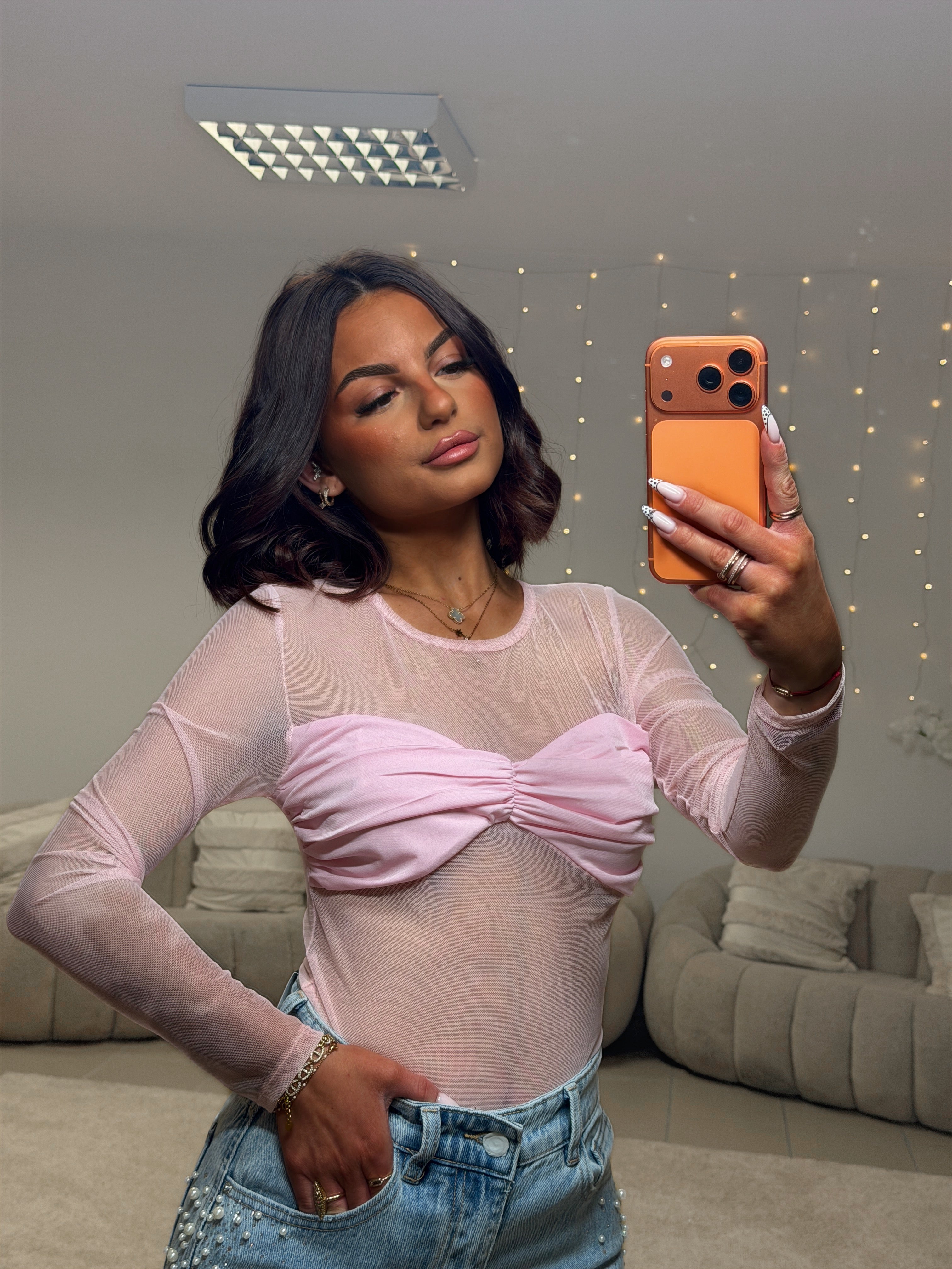 t-shirt bandeau rose