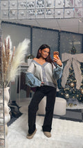 Gilet mailles/jeans