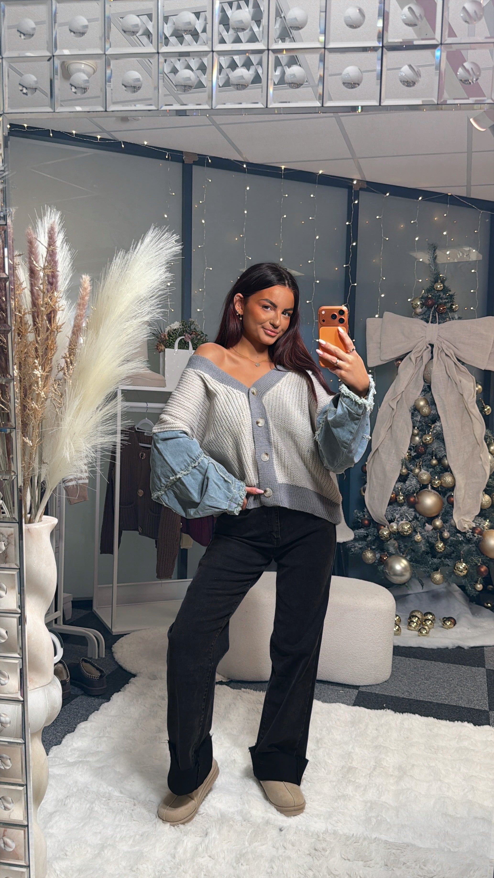 Gilet mailles/jeans