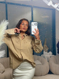 Chemise brodé beige