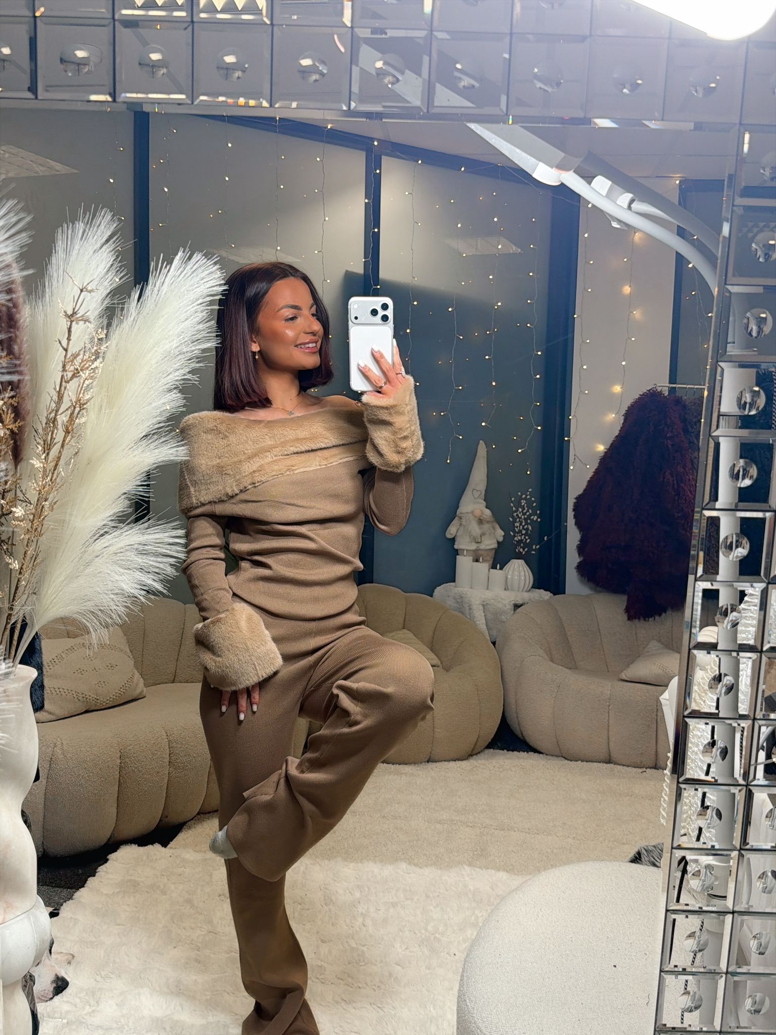 Ensemble fourrure beige