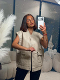 Veste sans manche beige