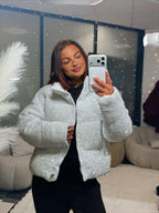 Manteau sequin blanc