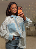Chemise jean strass GT