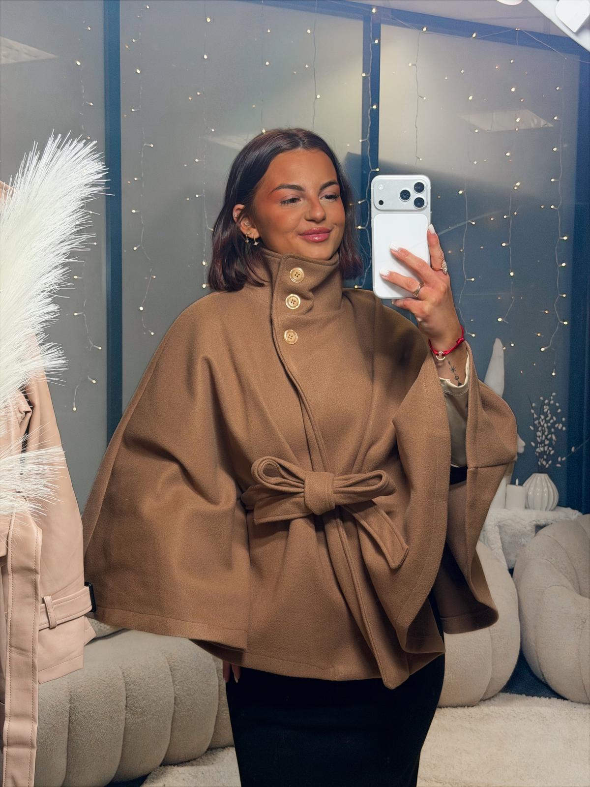 Manteau ceinturé Camel
