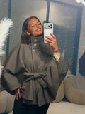 Manteau ceinturé gris