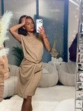 Robe pailletée beige