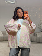 gilet maille rose