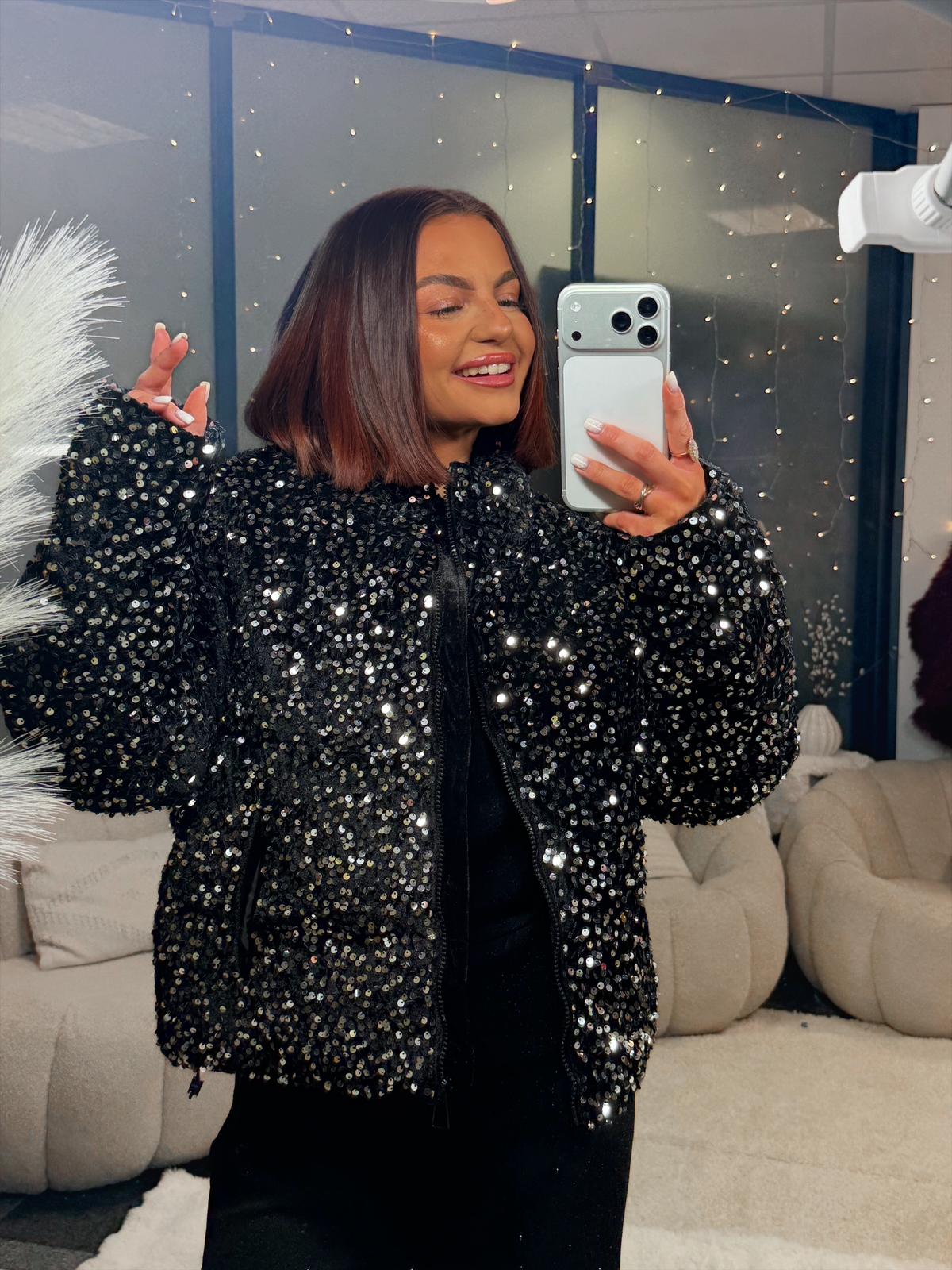 Manteau sequin noir
