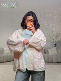 gilet maille rose