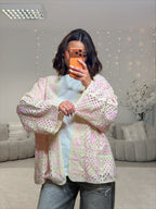 gilet maille rose
