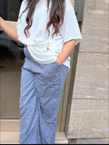 Pantalon fluide bleu